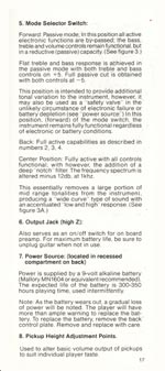 1981 Gibson Victory bass owners manual page 17