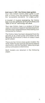 1981 Gibson Victory bass owners manual page 5