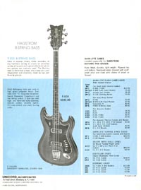 1968 Hagstrom guitar catalogue back cover