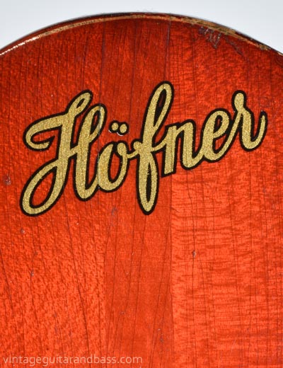 1960 Hofner Colorama / Hofner 162 headstock logo
