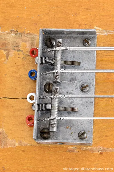 1960 Vox Bassmaster combined bridge / tailpiece with cover removed