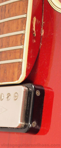 Hofner Verithin neck pickup surround, with the scratchplate removed