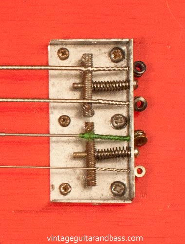 1963 Vox Clubman bass - compensating bridge detail
