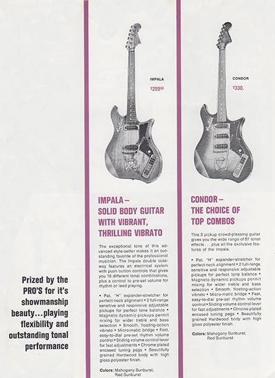 1966 Hagstrom guitar catalog page 4