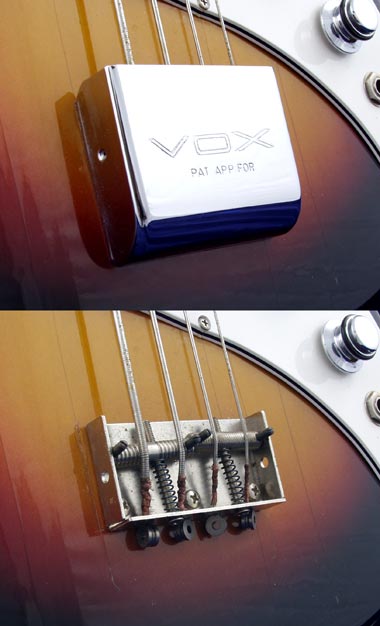 Vox Panther bass bridge detail