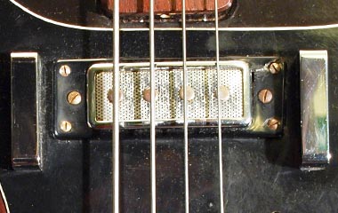 Closer look at a Hagstrom Coronado bass pickup, and thumbrests