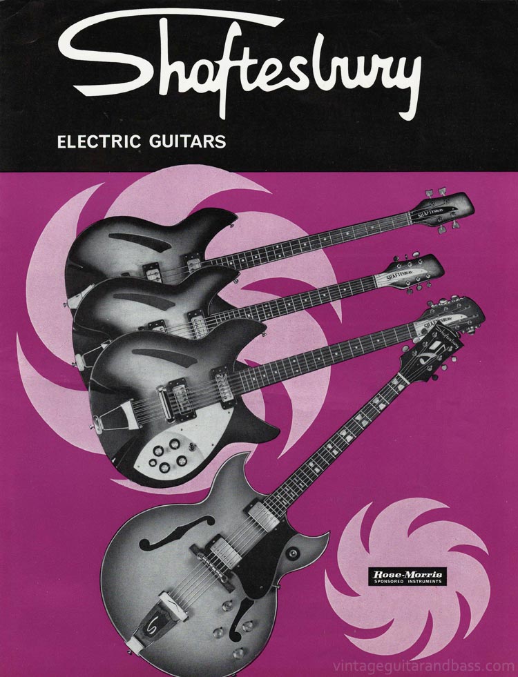 1969 Shaftesbury guitar catalog page 1: 3261, 3262, 3263, 3264