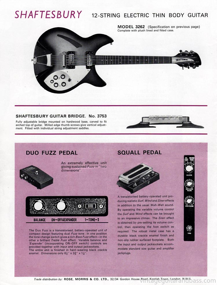 1969 Shaftesbury guitar catalog page 4 - Shaftesbury 3262