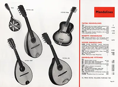 1971 Rosetti catalogue page 26 - Tatra, Rosetti and Hoyer Mandolines