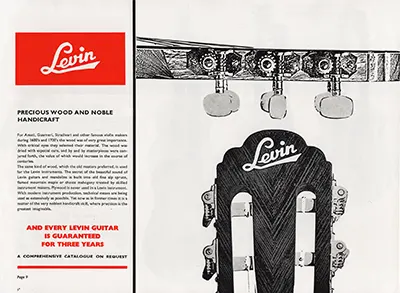 1971 Rosetti catalogue page 9 - Levin acoustic guitars