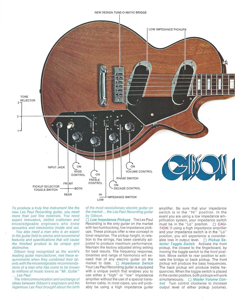 1971 Gibson Recording guitar owners manual - page 2