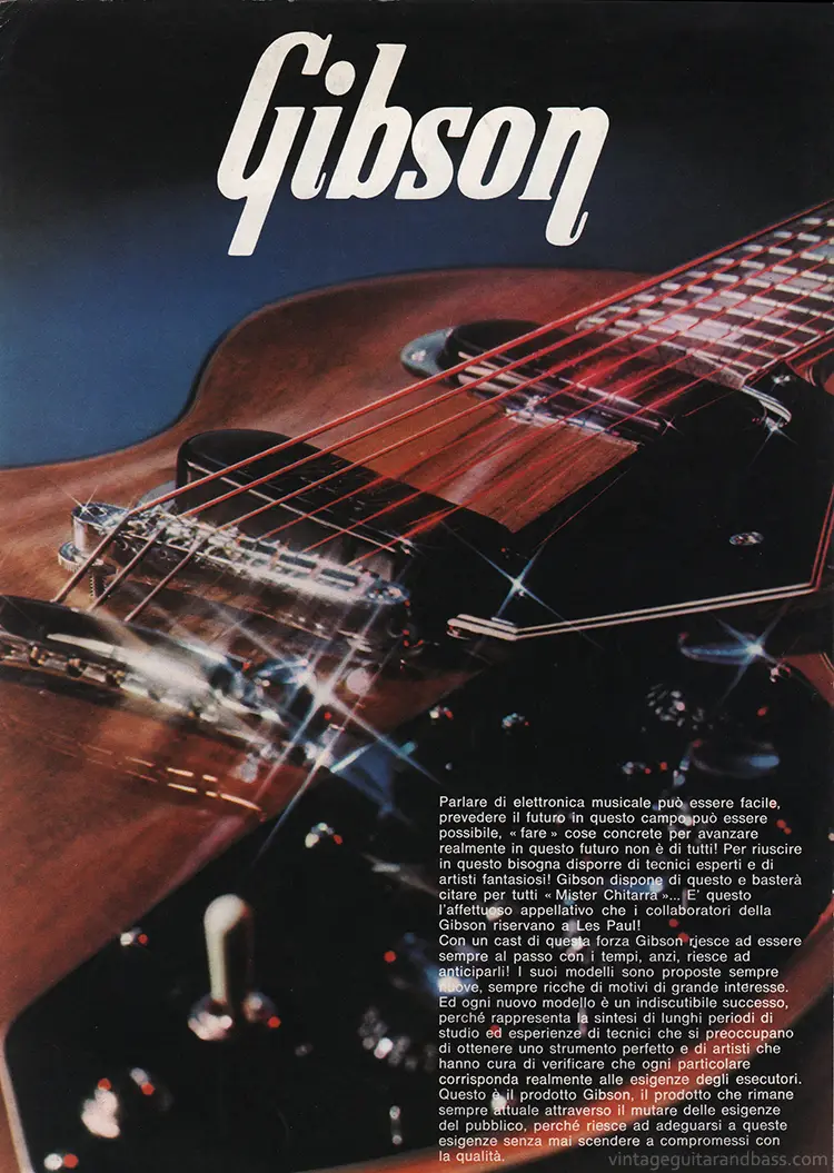 1971 Italian Gibson brochure - front cover