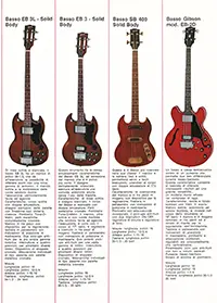 1971 Gibson / Monzino guitar catalog page 4 - Gibson bass series