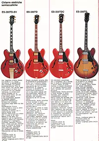 1971 Gibson / Monzino guitar catalog page 5 - Gibson thinline series