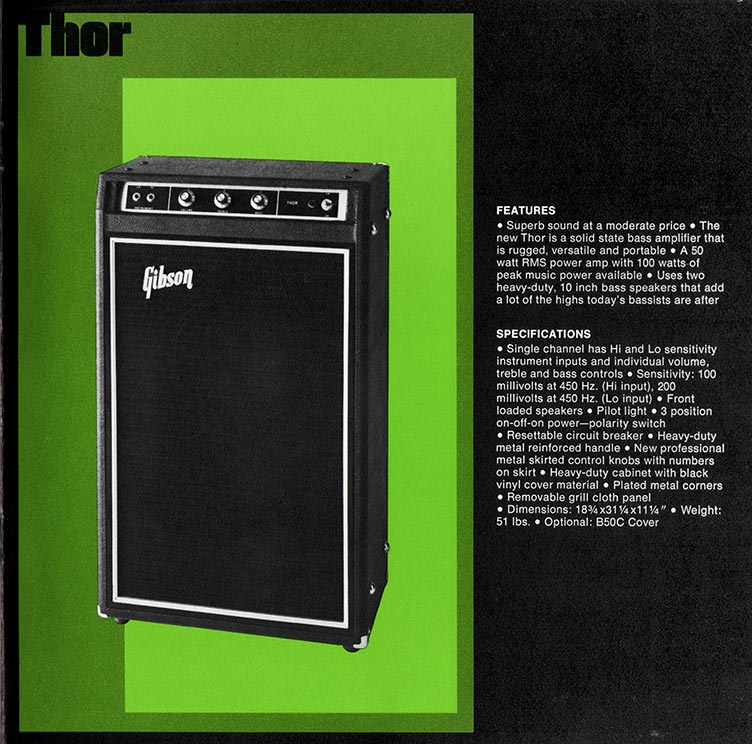 1974 Gibson amp catalog - page 9 Gibson Thor