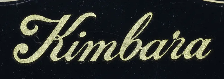 1975 Kimbara N117 headstock logo detail