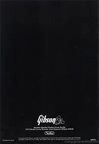 1976 Gibson bass guitar catalog back cover