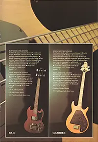 1976 Gibson bass guitar catalog page 7 -  - the Gibson EB3 and Grabber