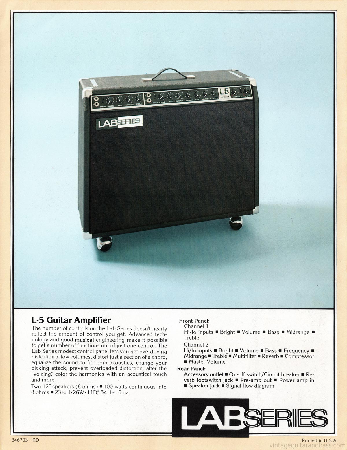 1977 Norlin Lab Series L5 promo sheet: image