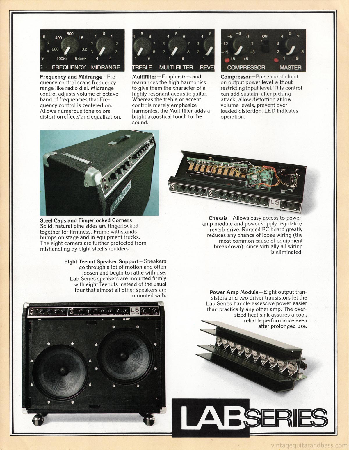 1977 Lab Series L7 promo sheet, description