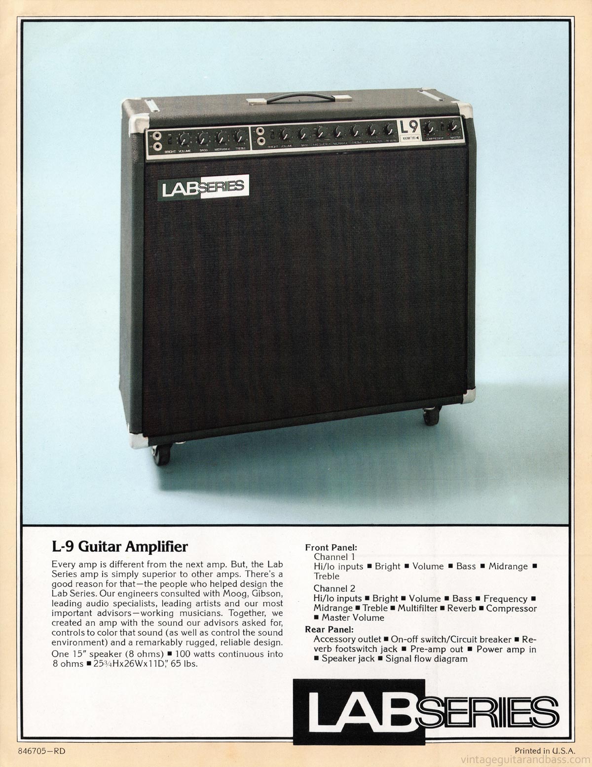 1977 Norlin Lab Series L9 promo sheet: image