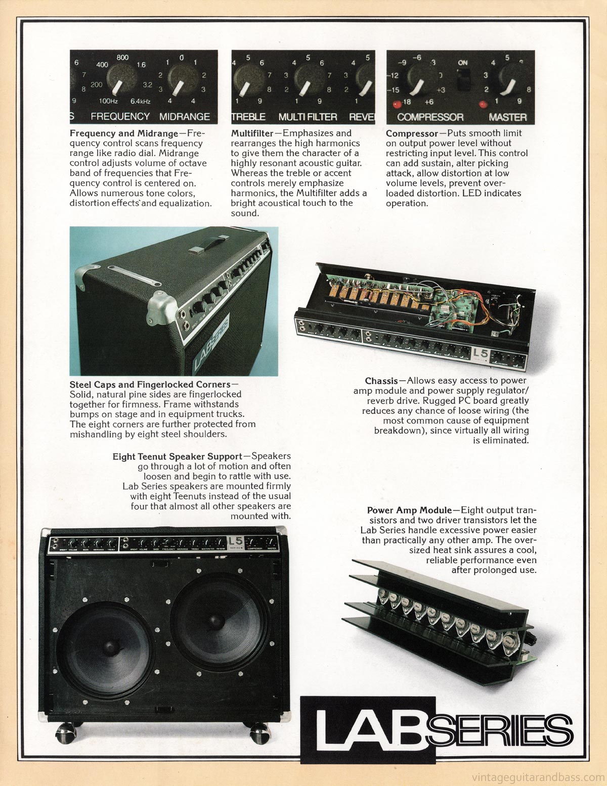 1977 Lab Series L9 promo sheet, description