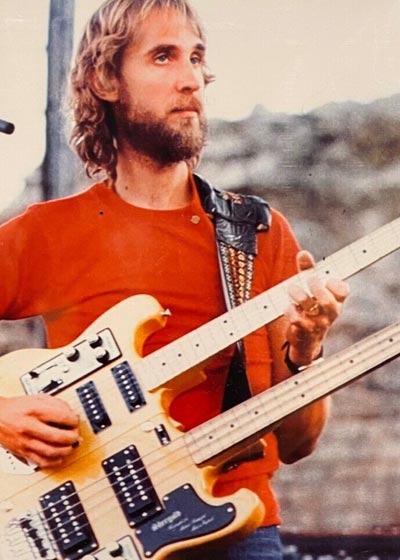Mike Rutherford with Shergold double neck