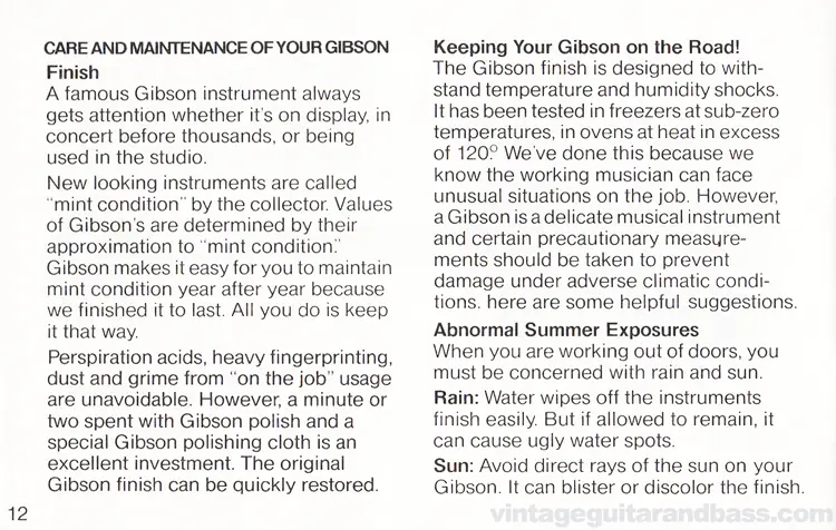 1980 Gibson Sonex owners manual - page 12