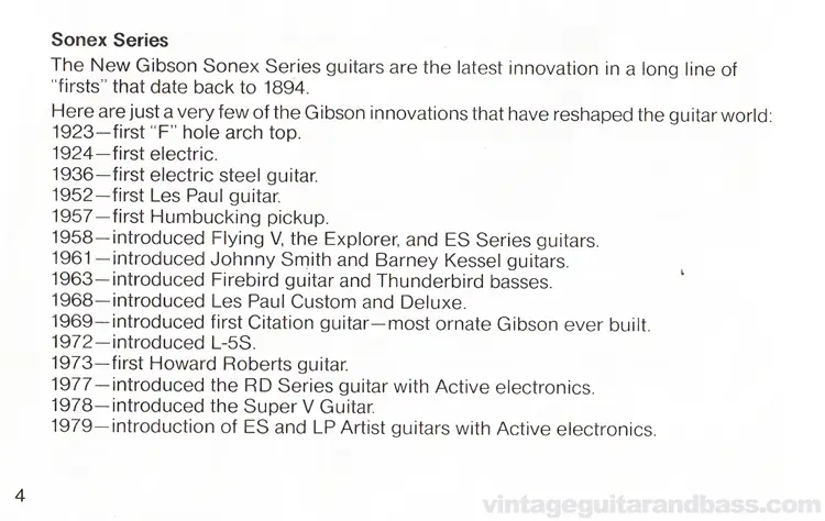 1980 Gibson Sonex owners manual - page 4