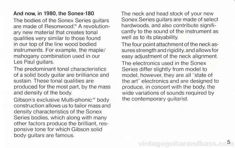 1980 Gibson Sonex owners manual - page 5