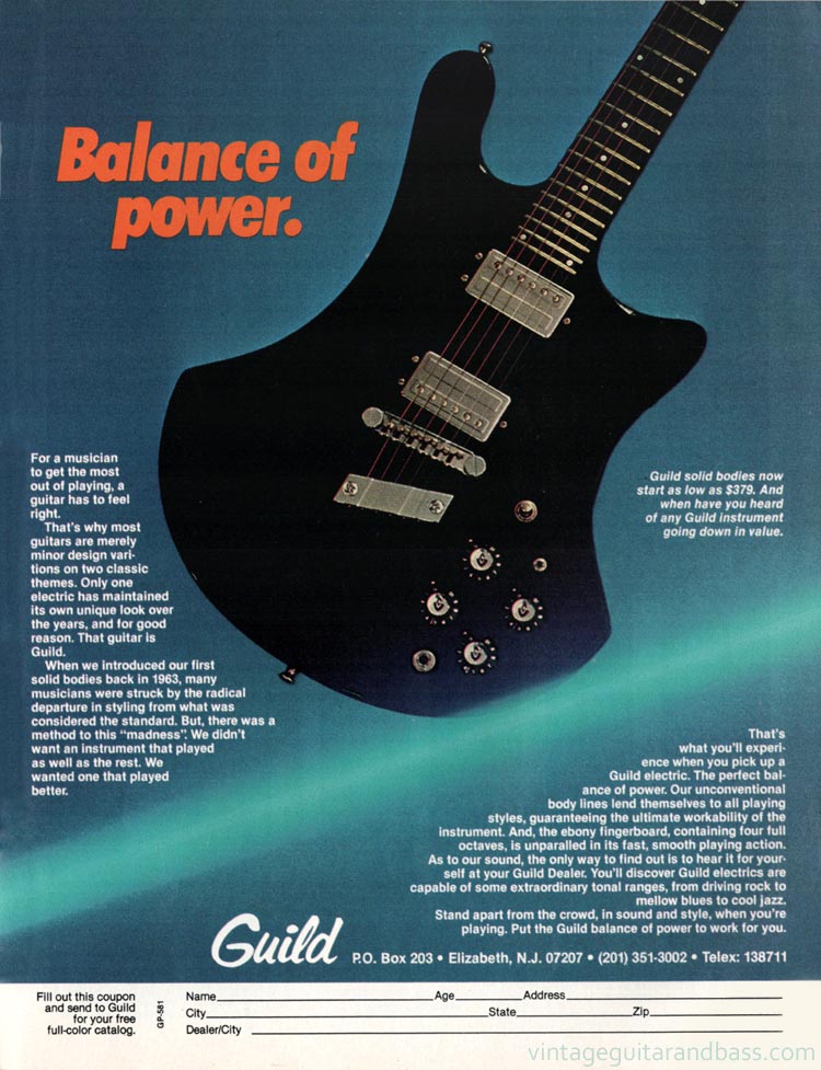Guild advertisement (1981) Balance of Power