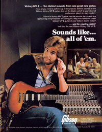 1981 advertisement for the Victory MV series of guitars