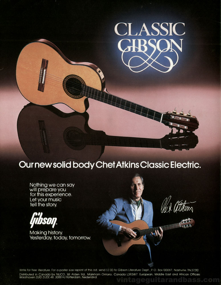 1982 Gibson Chet Atkins Classic Electric publicity sheet