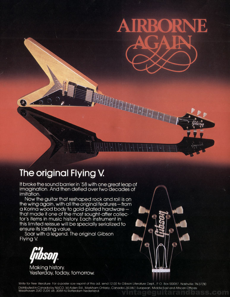 1982 Gibson Flying V publicity sheet