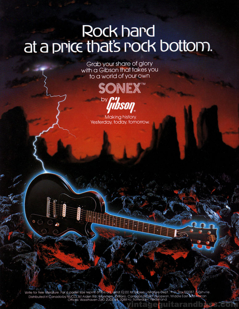 1982 Gibson Sonex 180 Deluxe publicity sheet