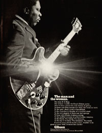 Gibson advert from 1972 BB King plays his Gibson ES-355 TDSV - The Man and the Woman