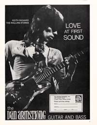 Keith Richards endorsing Dan Armstrong guitars, 1970