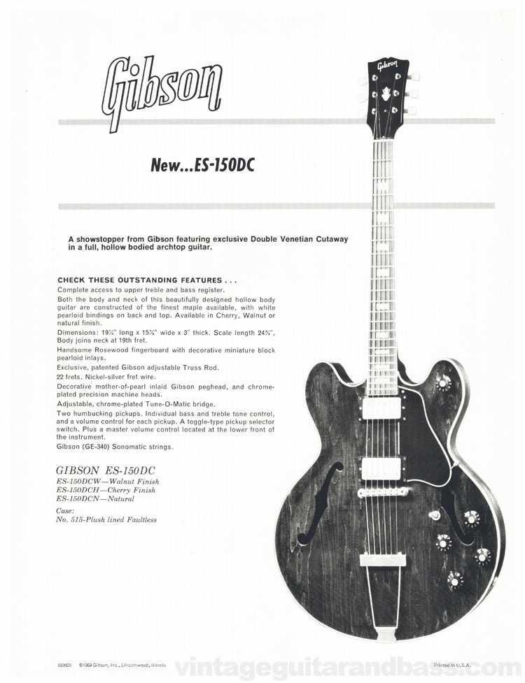 Gibson ES-150DC promo sheet