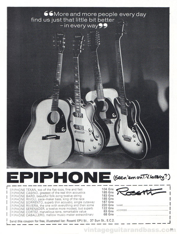 Epiphone advertisement (1966) More and More People Every Day Find Us Just That Little Bit Better - In Every Way