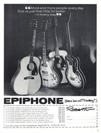 1966 Epiphone advertisement - More and More People Every Day Find Us Just That Little Bit Better