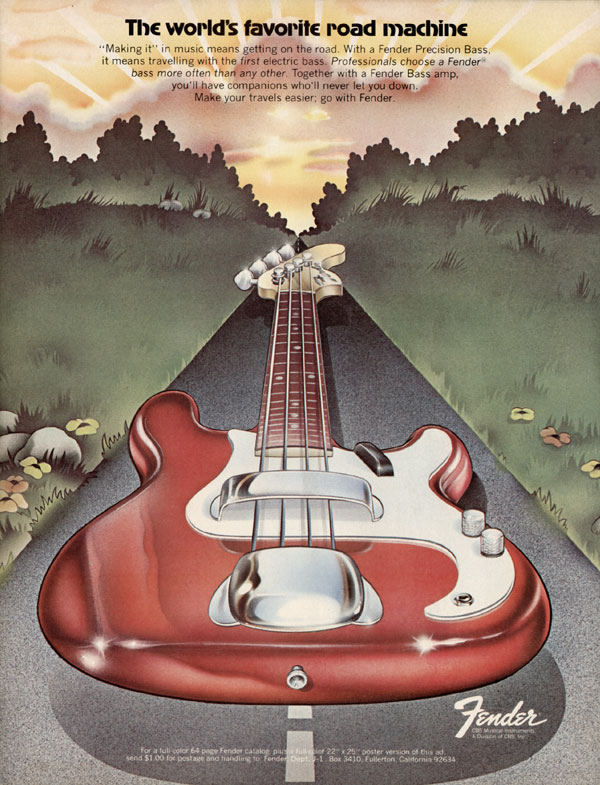 Fender advertisement (1973) The Worlds Favorite Road Machine