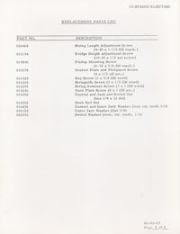 Fender 12-String 1969 parts list page 2