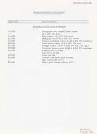 Fender Bronco 1969 parts list page 2