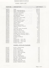 Fender Bronco 1969 parts list page 3