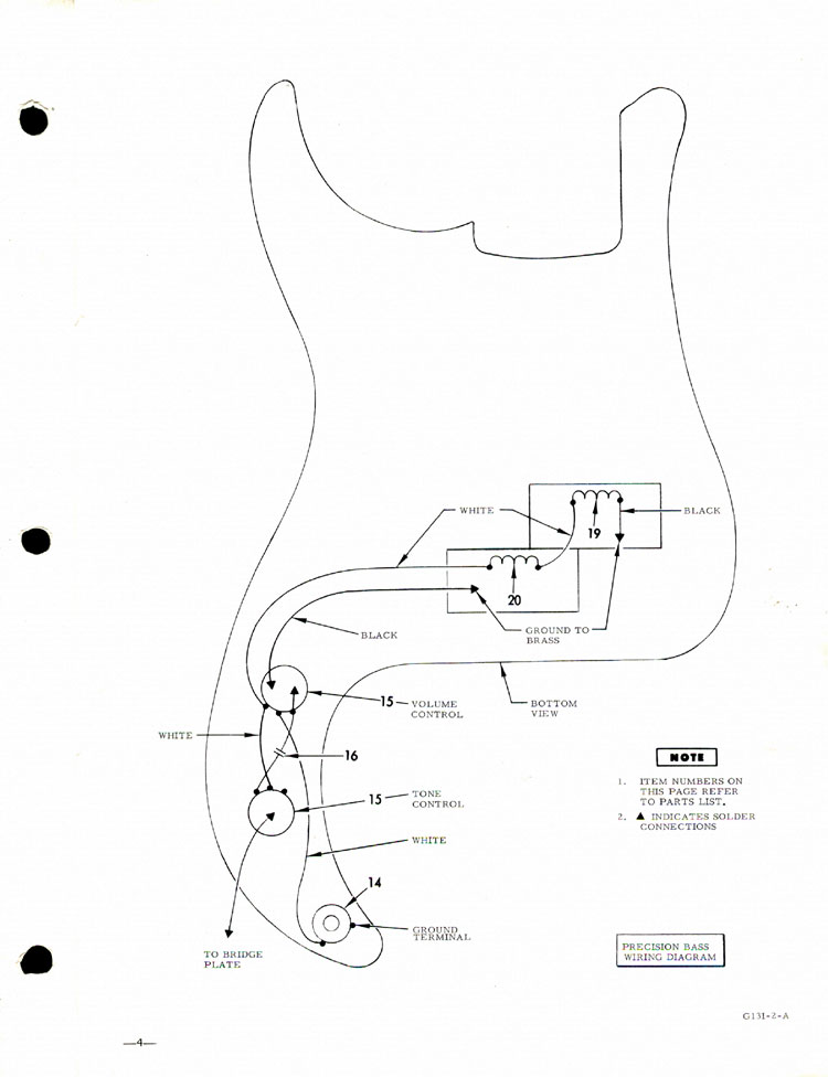 Replacement parts list for the 1968 Fender Precision bass guitar - part 5