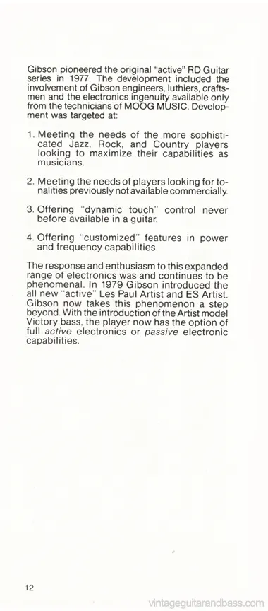 1981 Gibson Victory Bass Owners Manual, page 12