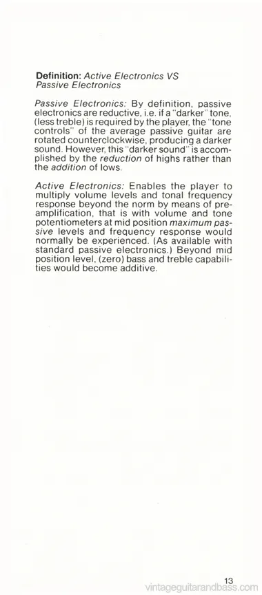1981 Gibson Victory Bass Owners Manual, page 13