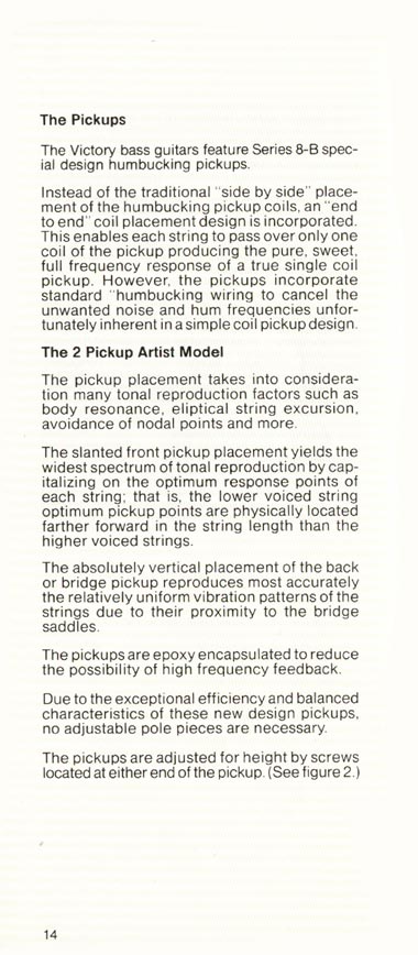 1981 Gibson Victory Bass owners manual page 14