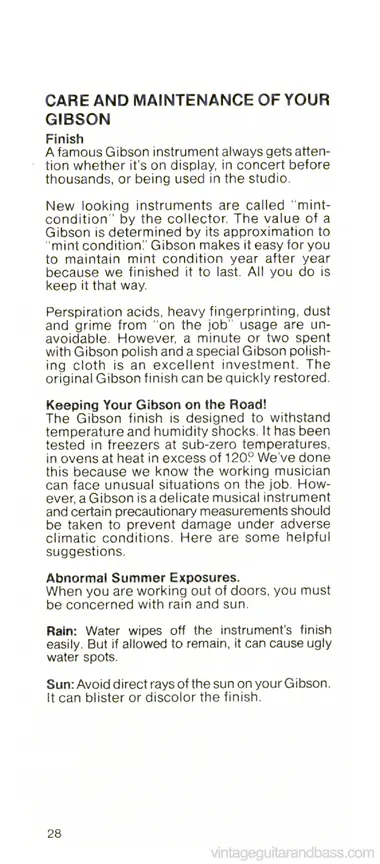 1981 Gibson Victory Bass Owners Manual, page 28