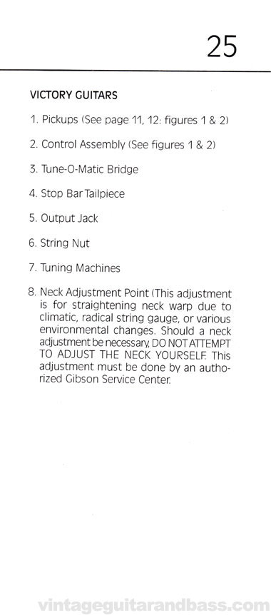 1981 Gibson Victory MV owners manual page 25